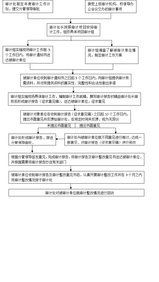 专项审计常规工作流程图